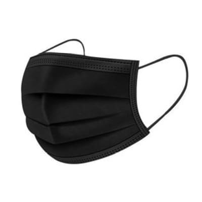 3 Ply Disposable Black Surgical Face Masks, Pack Of 50 - 